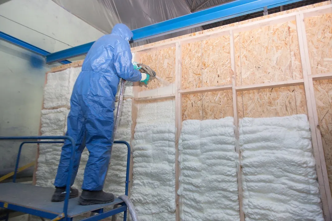 Finished spray foam surface